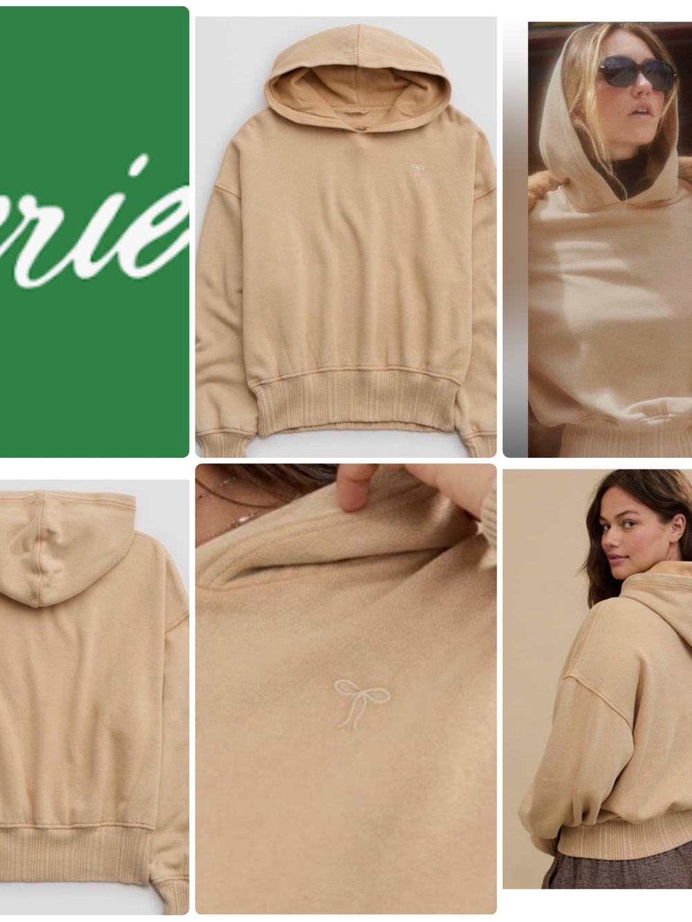 aerie | Cropped Hoodie in Koko Brown